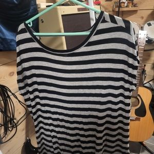 Cyrus grey and black strip loose top